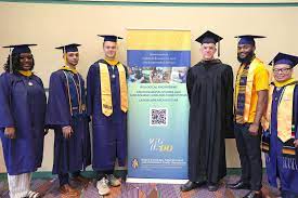 Pictured are landscape architecture’s Class of 2023, from left, Octavia Coleman, Nacoma Hunt, Silas Lindsey, assistant professor Steve Rasmussen Cancian, Chavious Burns and Ivan Vazquez. All five students have graduated with jobs in their field.
