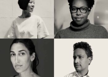 Harvard GSD’s 2023 Wheelwright Prize finalists are (left to right) Jingru (Cyan) Cheng, Maya Bird-Murphy, Isabel Abascal, and DK Osseo-Asare.