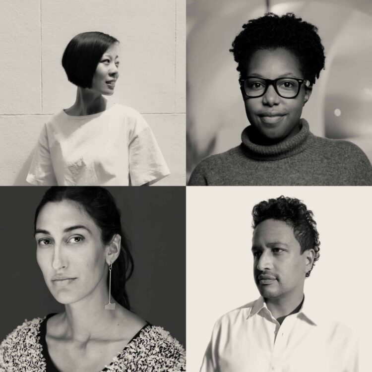 Harvard GSD’s 2023 Wheelwright Prize finalists are (left to right) Jingru (Cyan) Cheng, Maya Bird-Murphy, Isabel Abascal, and DK Osseo-Asare.